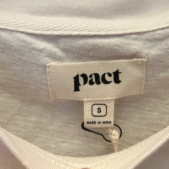 Pact Seaside Sea Salt Organic Cotton Linen Tee Small - Picture 2 of 4